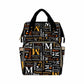 Artsadd Custom Monogram Diaper Back Pack With Thermal Pockets, Orange And White Travel Backpack Customized Baby Bags With Name G