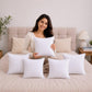 JDX Microfiber Cushion Filler Set of 5 (12x12 inches, Plain White)