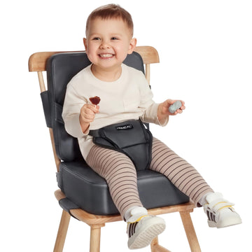 Homeal Booster Seat For Kitchen Chair, Breathable Toddler Booster Seat For Dining Table With Backrest And Adjustable Straps, Por