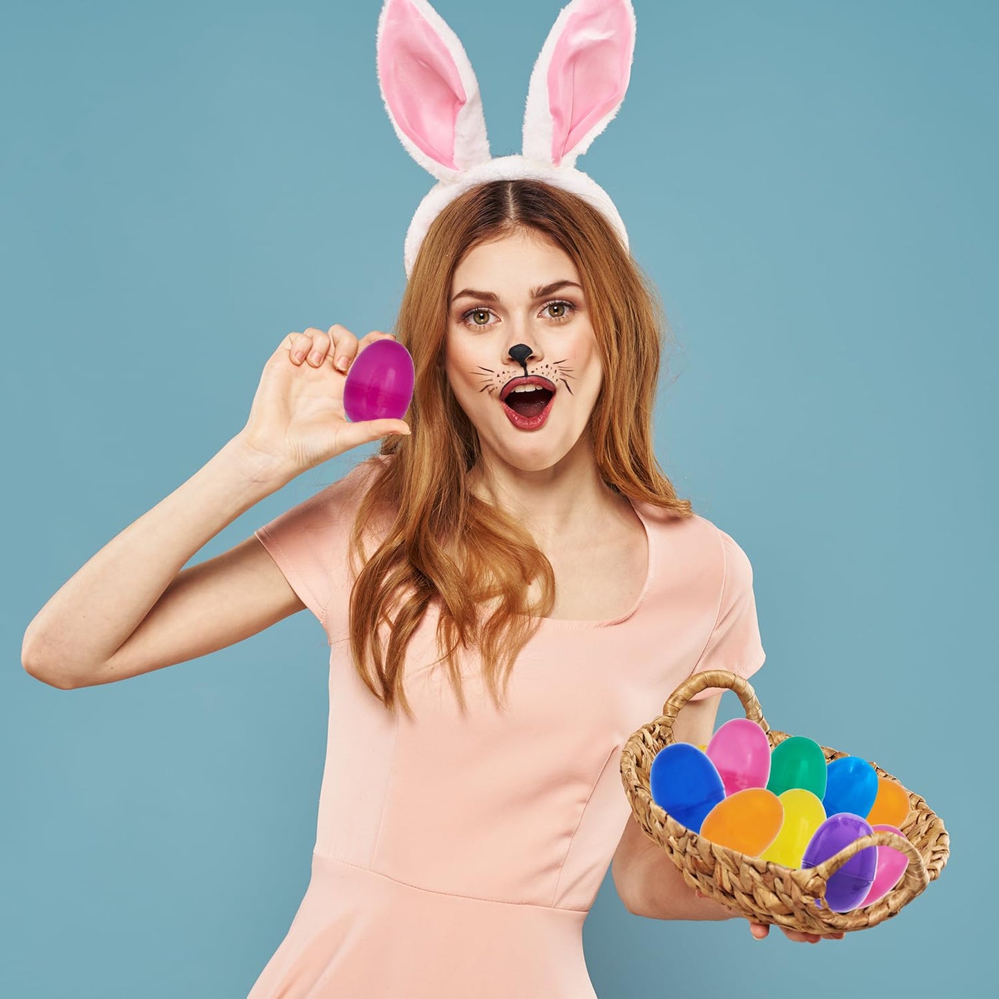 The Dreidel Company Fillable Easter Eggs with Hinge Bulk Colorful Bright Plastic Easter Eggs, Perfect for Easter Egg Hunt, Supri