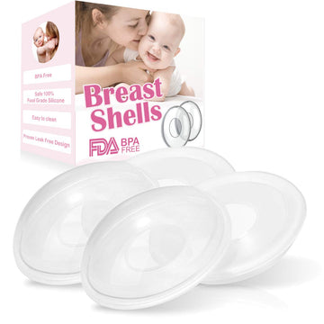Yiyee Breast Shells Milk Saver For Breastfeeding, 4 Pack Bpa Free Breast Shield Nursing Cups Protect Sore Nipples Breast Milk Co