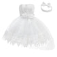 Lzh Baby Girl White Dress, Birthday Dress For 1 Year Old Girl Baby Girl Party Dress First Baptism Elegant Party Dress Up