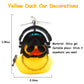 wonuu Rubber Duck Car Ornaments Cool Yellow Duck Car Dashboard Decorations Squeaky Glasses Duck with Propeller Helmet for Car cc