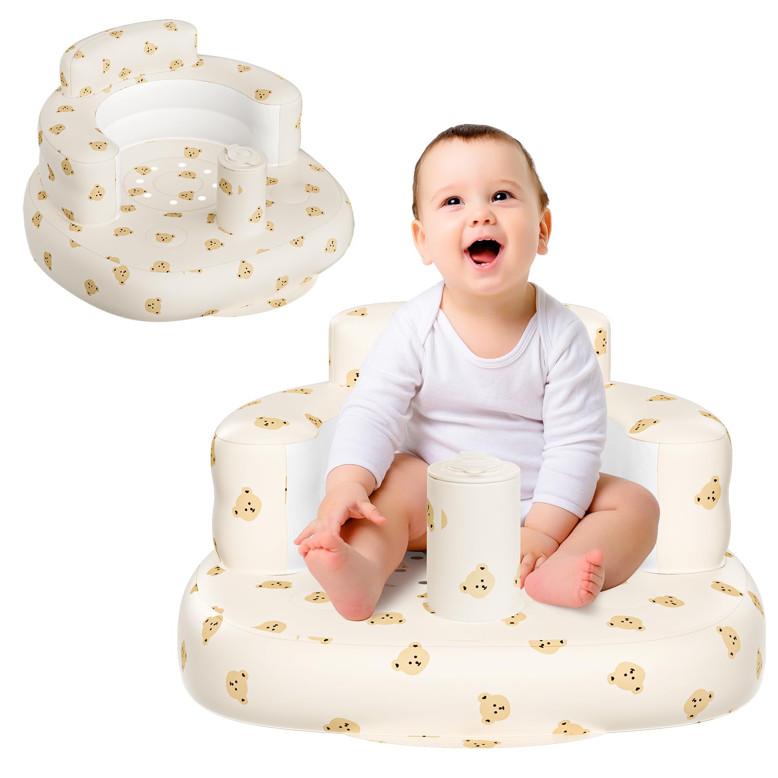 Momsnug Inflatable Baby Seat For Babies 3 Months And Up, Inflatable Baby Chair, Baby Floor Seats For Sitting Up, Baby Seats For