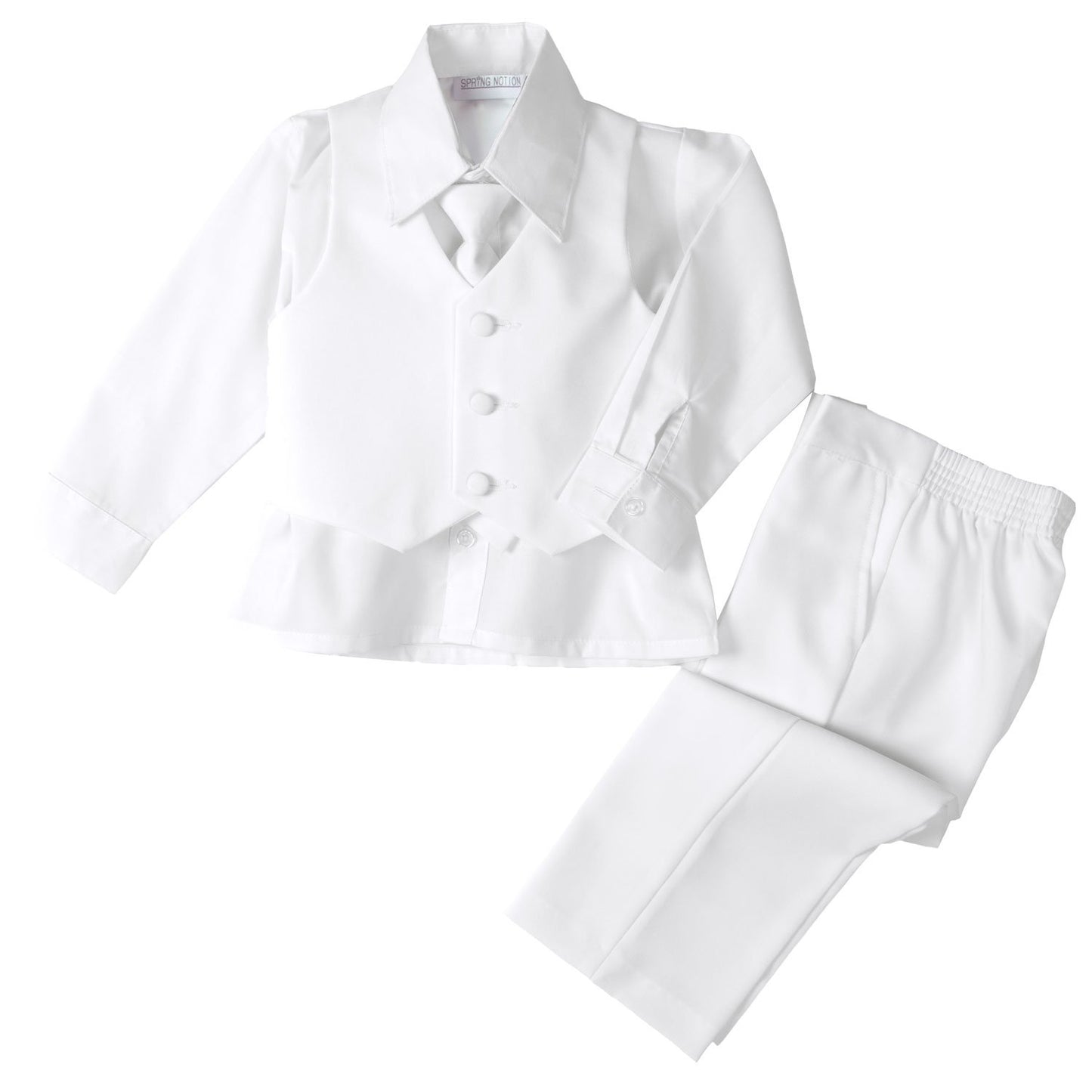 Spring Notion Baby Boys' Classic Fit Formal White Dress Suit Set 12M (Medium)