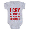 I Cry Almost As Much As Liberal Funny Republican Baby Onesie For Newborns To 24 Month Boys Or Girls (Newborn) Grey