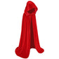 Makroyl Kids Velvet Cloak Cape With Hooded For Halloween Christmas Cosplay Costumes (Small, Red)