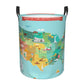 Pevtufa Usa Tourist Map Foldable Laundry Basket Organizer,Fabric Clothes Toy Storage Basket Nursery Hamper Storage Bin For House