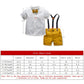 Xirubaby Baby Boys Short Sleeve Gentleman Bowtie Overalls Outfit Suits Set(80/12-18M, Yellow)