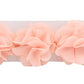 Asufegucd Baby Toddler Elastic Chiffon Flower Headbands Princess Girls Hand Sewing Beads Flower Headwear Nylon (Qj11 White Pink)