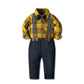 Yilaku Baby Boy Clothes Toddler Dress Outfits Infant Gentlman Suit 4 Piece Shirts + Bow Ties + Suspenders Pants Set