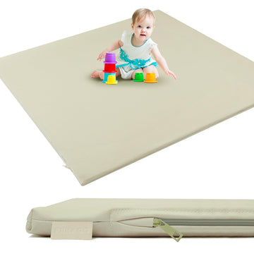 Piikago Padded Baby Play Mat, Super Soft Vegan Leather Baby Mat For Floor, 48X48 Thick Foam Cushioned Play Mat For Babies 6-12 M