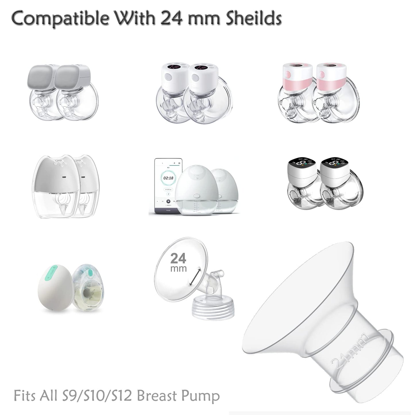 Bwcece Breast Pump Flange 21Mm Compatible With S9/S9 Pro/S12/S12 Prowearable Breast Pump Accessories.Wearable Breast Pump Shield