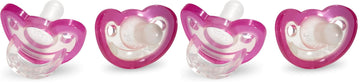 RaZbaby JollyPop Baby Pacifier Plus, 3m+, Pink, Double Pack (Pack of 2)