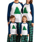 Iffei Family Christmas Pajamas Matching Sets Tree Printed Shirt And Plaid Pants Jammies With Pockets 4-5 Years