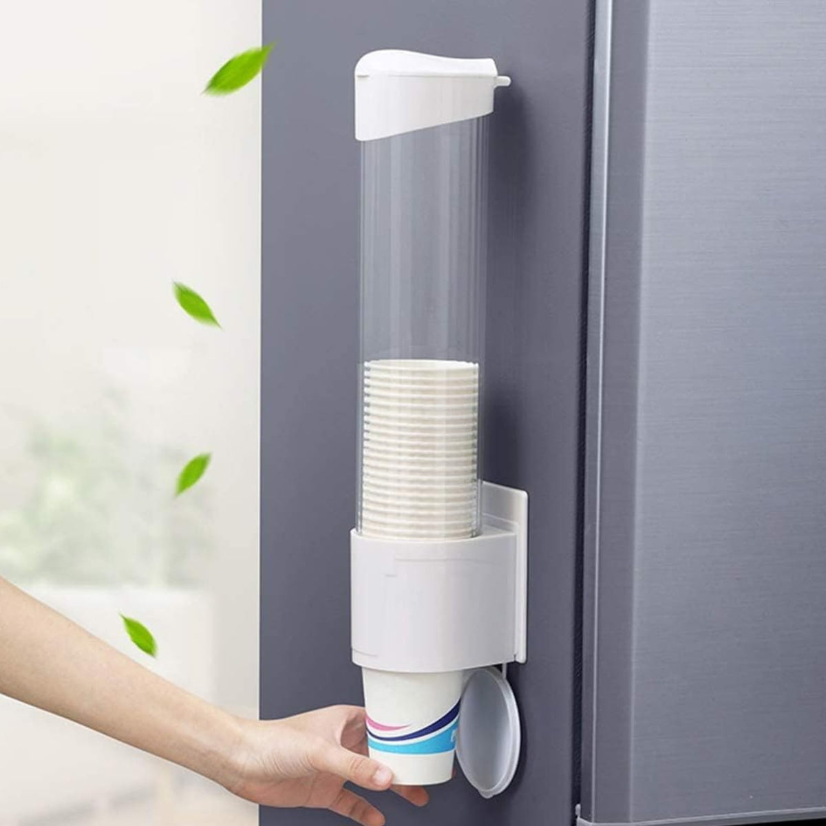 TASMAX Paper Glasses wall Stand Paper Cup Organizer Glass Cup wall Stand Holder Dispense Wall Mounted Plastic Drinking Water Cup