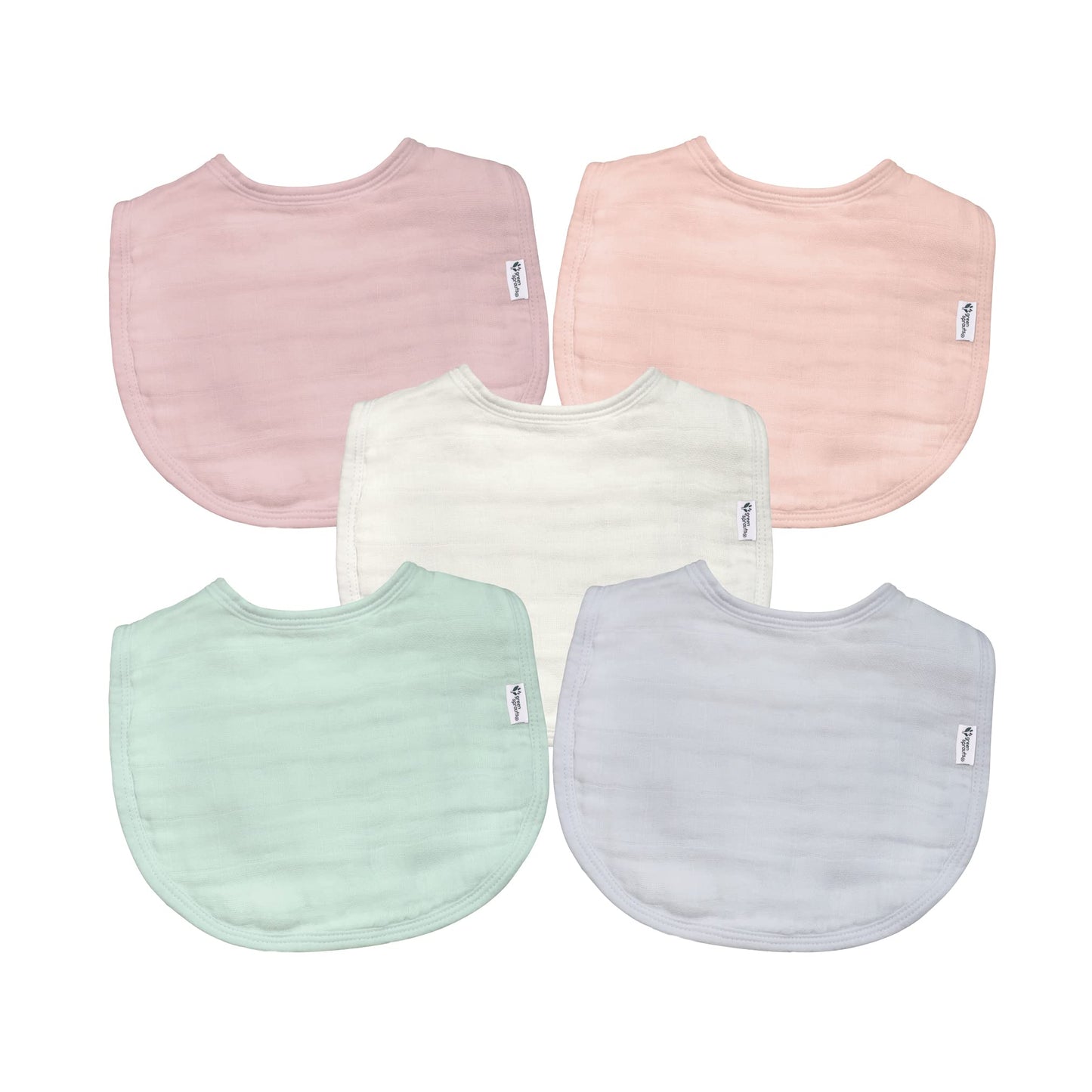 Green Sprouts Absorbent Organic Cotton Muslin Bibs, 0-12Mo Hypoallergenic, Standard 100 By Oeko-Tex Certified, Tested For Hormon