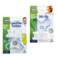 Baby Buddy Bundle: One Universal Pacifier Holder Clip -Blue-White Stitches & One Baby Bib Clip - Blue, Keeps Paci Close and Clea