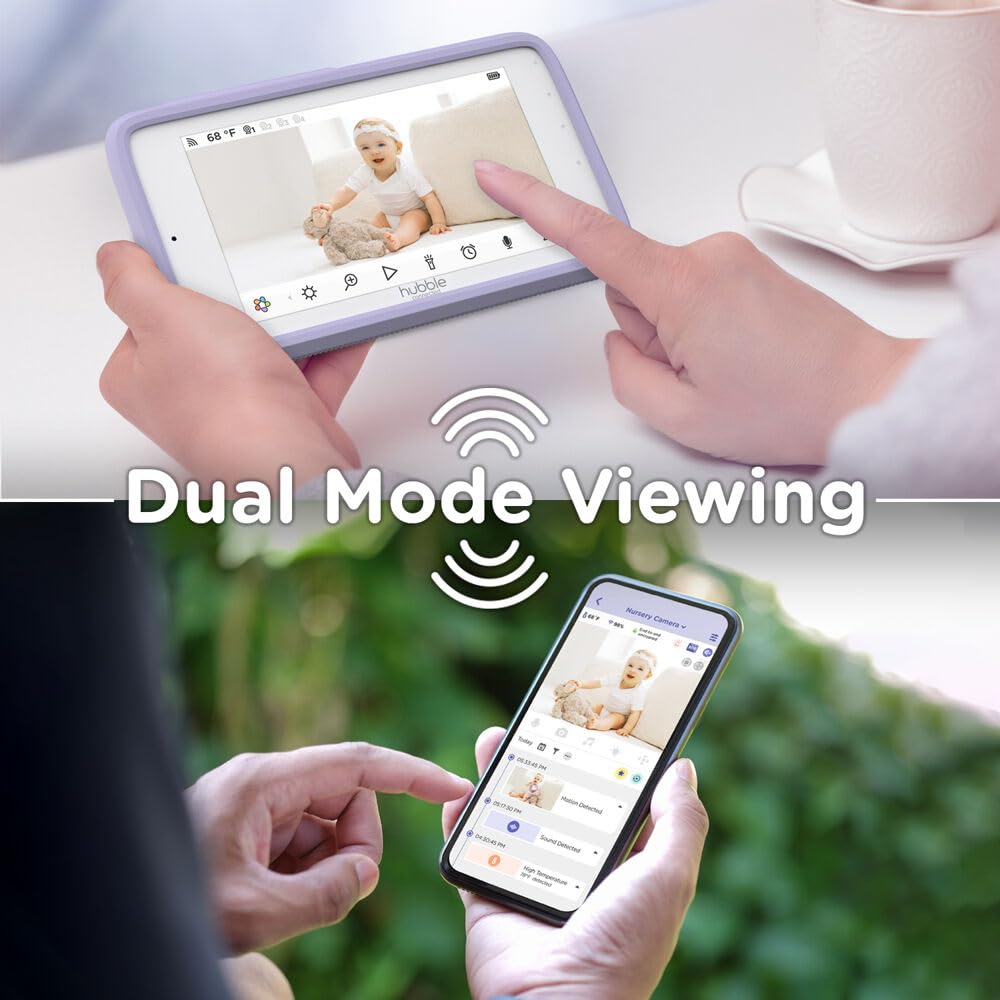 Hubble Connected Nursery Pal Cloud Touch Smart Wifi Enabled Baby Monitor With 5 Inch Hd Color Touchscreen Parent Unit, Plus Prel