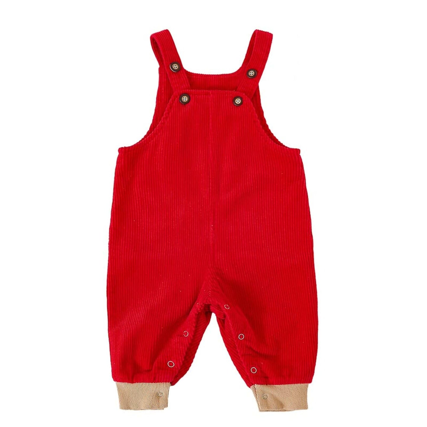 Volunboy Baby Boys Corduroy Overalls Kids Bib Pants Suspender Trousers Toddler Strap Jumpsuit Bottom Outfit (Red, 9-12 Months)
