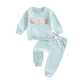 Mlpeerw Toddler Baby Girl Valentines Day Outfit 3 6 9 12 18 24 Months Long Sleeve Sweatshirt Pants Set Cute Spring Clothes (A Bl