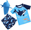 Baby Toddler Boys Two Pieces Swimsuit Set Swimwear Dinosaur Bathing Suit Rash Guards With Hat Upf 50+(Shark,18-24 Months)
