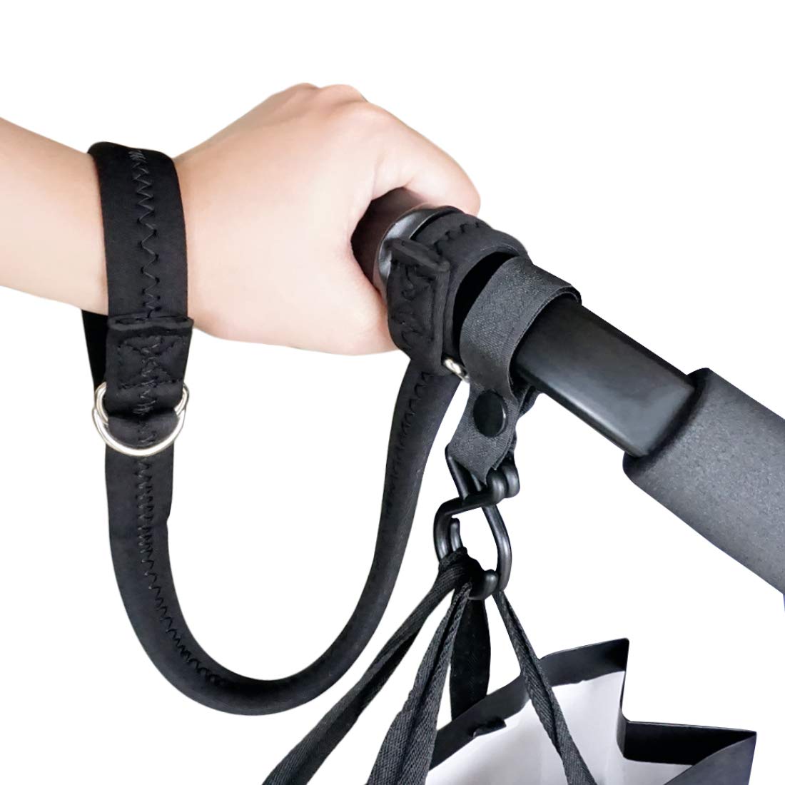 Baby Stroller Pram Wheelchair Safety Wrist Strap Or Short Leash For Dog(Black) Pack Of 1