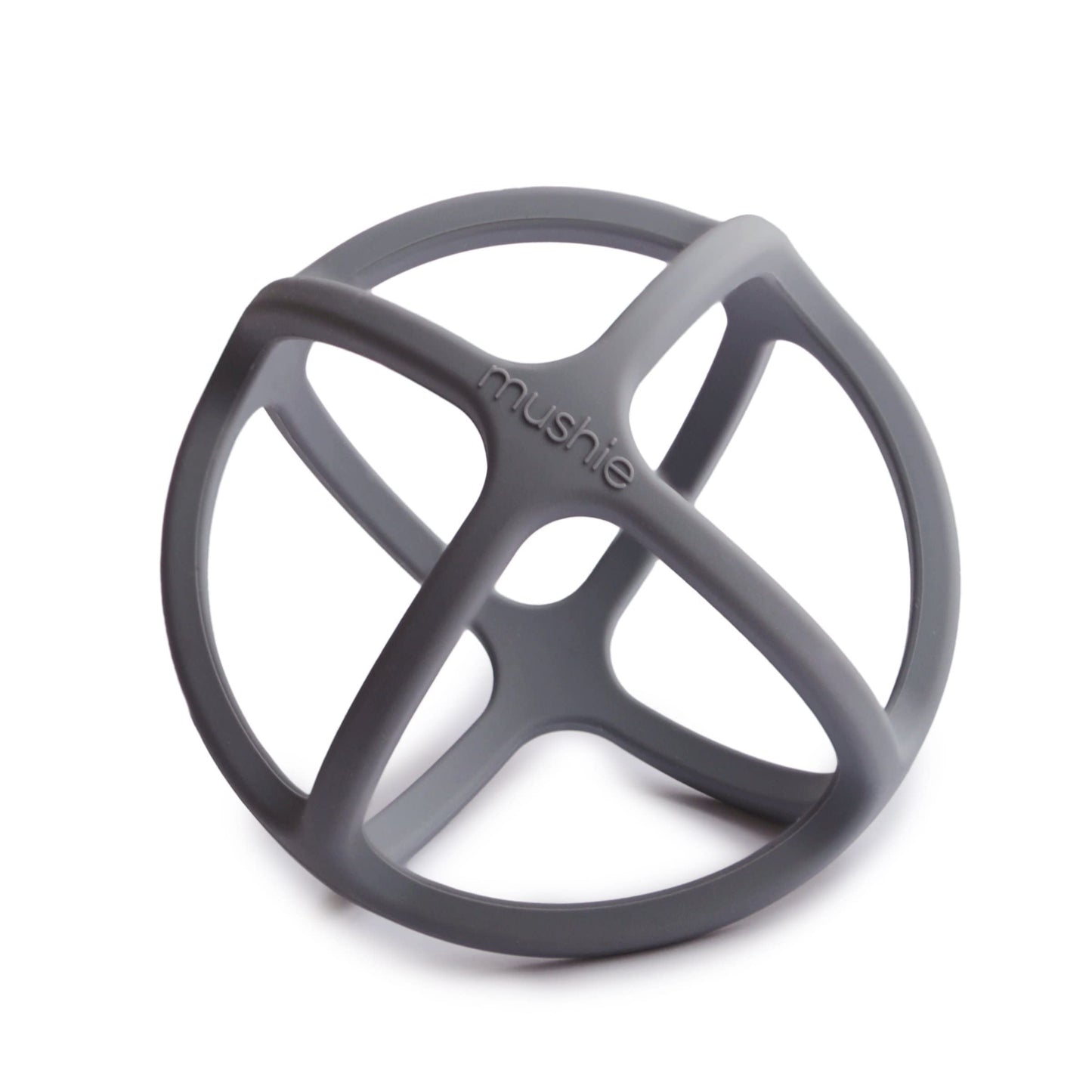 mushie Silicone Baby Teether Ball Toy (Dove Gray)