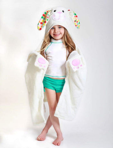 Zoocchini Kids Plush Terry Hooded Bath Towel (Bella The Bunny)