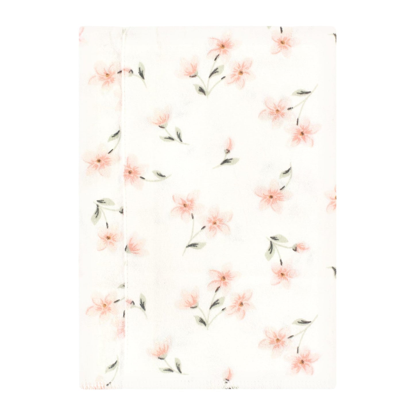 Hudson Baby Unisex Baby Cotton Flannel Burp Cloths, Pink Dainty Floral 4 Pack, One Size