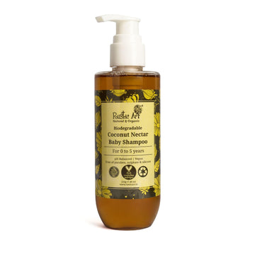 Rustic Art Coconut Nectar Baby Shampoo | Gentle Daily Cleansing | Aloe Vera & Lavender | Ultra-Mild Formula | No Sulphates & Par