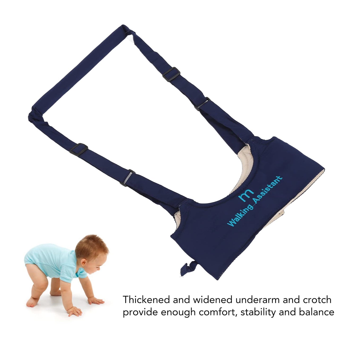 Baby Walking Harness, Adjustable Comfortable Breathable Anti Lost Baby Girl Walker For Infant Child Activity(Navy Blue)