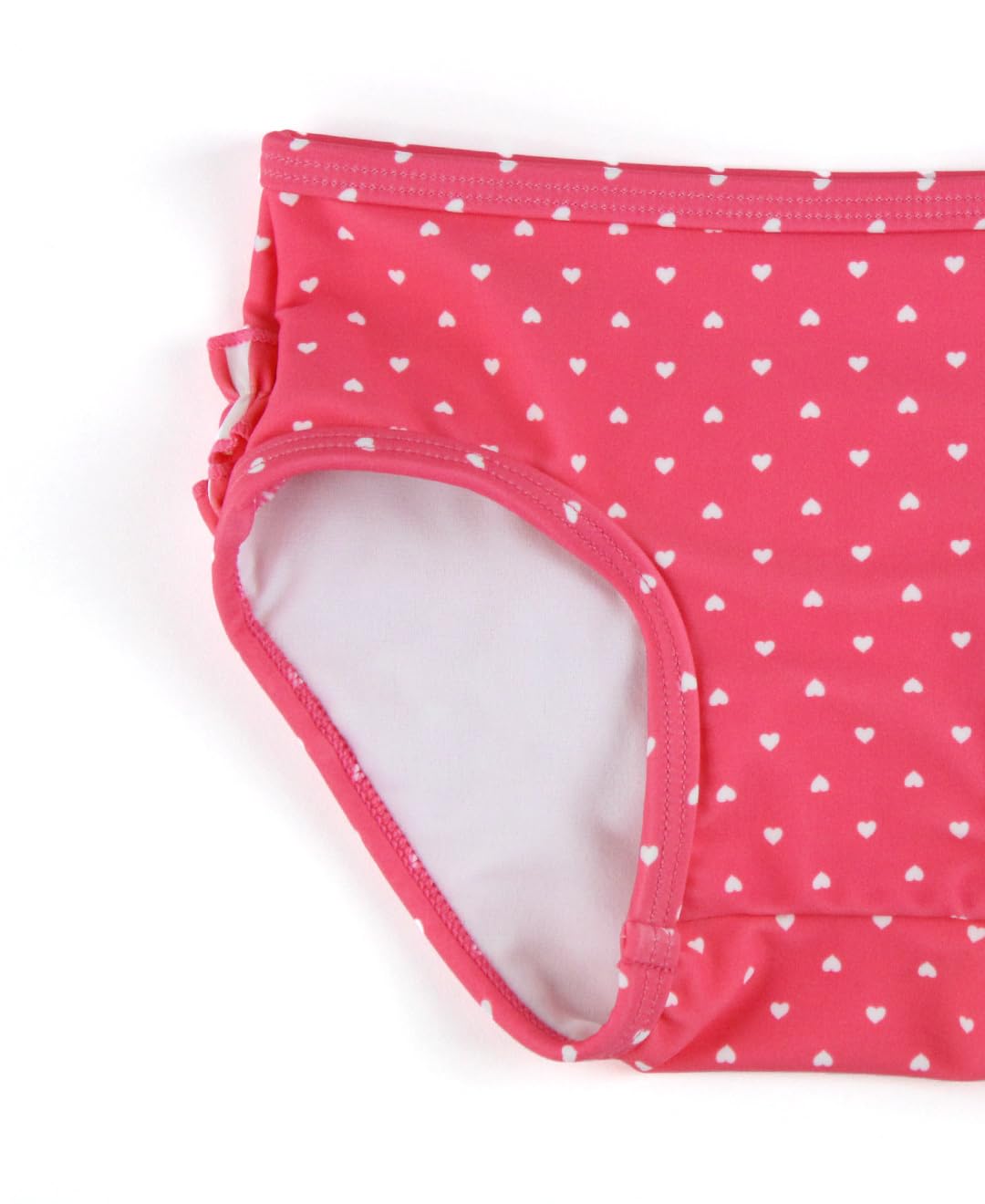 Rufflebutts - Hot Pink Heart One Shoulder Ruffle Tankini - 2T