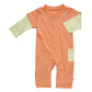 Babysoy Long Sleeve Baseball Style One Piece Coverall (Cantaloupe, 6-12 Months)