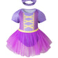 Bakjuno Baby Girls Princess Costumes Tutu Dress Birthday Party Halloween Cosplay Christmas Dress Up With Headband (9-12 Months)