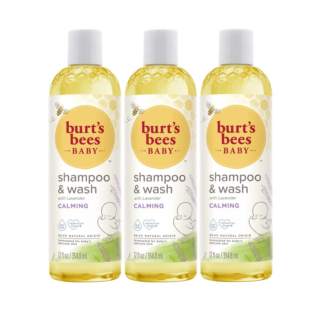 Burts Bees Baby Shampoo & Wash, Calming, 12 Ounces (Pack of 3) (Packaging May Vary)