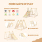 Joymor 7-In-1 Indoor Jungle Gym Foldable Climbing Set With Adjustable Swing & Secret Base Playground, Wooden Indoor Climbing Toy