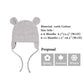 Jangannsa Bear Cotton Newborn Hat Ear Flap Baby Hospital Cap New Born Warm Beanie For Boys Girls Autumn Winter(White+Gray+Black,
