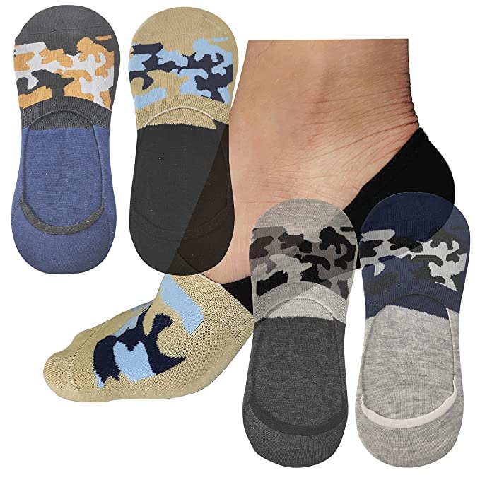 Faton Unisex Cotton Printed Loafer Socks/No Show Socks With Silicon Anti Skid Support (Multi42)