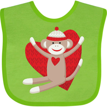 Inktastic Hug Sock Monkey Baby Bib Fuchsia D5Ca