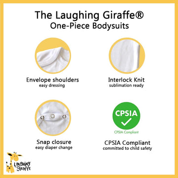 Laughing Giraffe Baby Short Sleeve One Piece Bodysuit 100% Polyester Sublimation Blank White (18-24 Months)