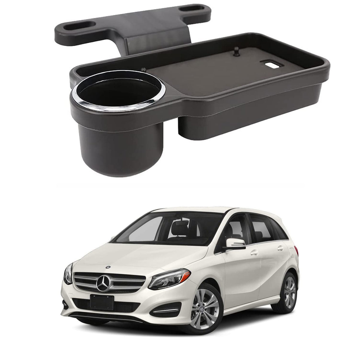 Oshotto (FT04) Foldable Car Auto Headrest Rear Back Seat Table Drink Food Cup Tray Holder Compatible with Mercedes Benz BClass