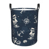 Pevtufa Vintage Marine Foldable Laundry Basket Organizer,Fabric Clothes Toy Storage Basket Nursery Hamper Storage Bin For Househ