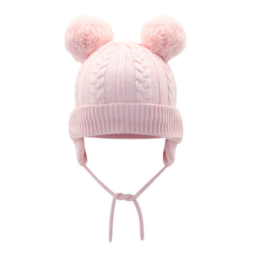 Duoyeree Baby Beanie With Pom-Pom Ears Newborn Earflap Hat For Toddler Boys Girls