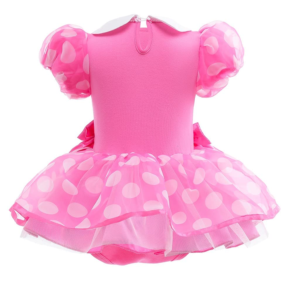 Fmyfwy Baby Girls Minnie Princess Costume Halloween Christmas Birthday Party Romper Tutu Dress W/Headband Hot Pink 80