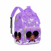 Artsadd Custom Baby Bag Large Nappy Bag For Mom, Purple Glitter Handbags Personalized Name Diaper Backpack With Stroller Straps