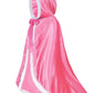 Century Star Girl Fur Princess Cape With Hood Girls Cloak For Little Girls Christmas Pink 7-9 Years