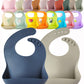 YMCF Products 2-Pack Waterproof Silicone Baby Bib Lightweight Comfortable Easy-Wipe Clean (Navy/Grey)