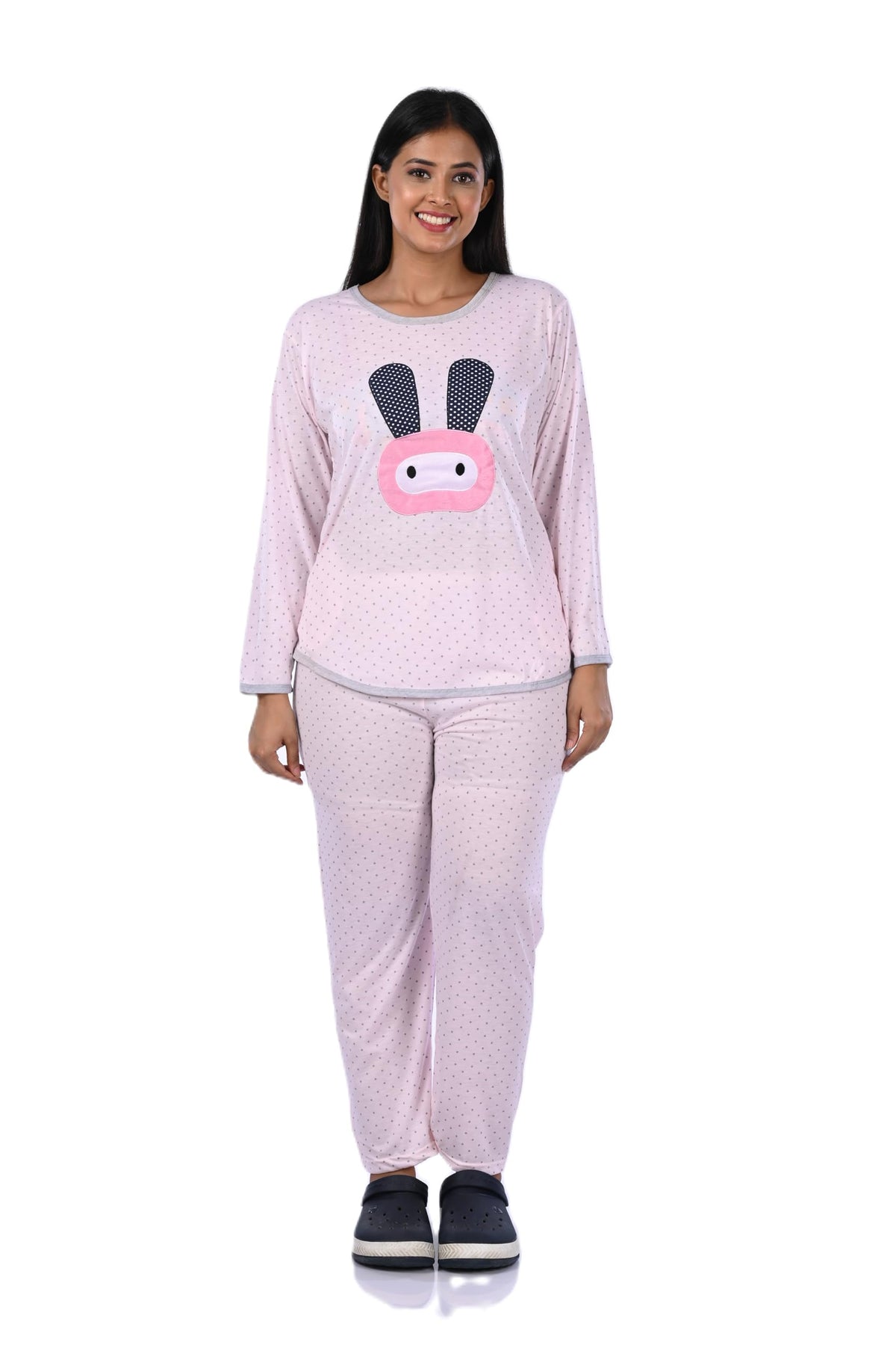 MUKHAKSH (Pack of 1 Set= 2 Pieces Girls Cotton Summer Latest Light Blue Night Suit Sleepwear Nightwear Pyjamas Severy Comfortale