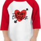 Future Ladies Man Current Mama'S Boy Raglan T-Shirt Toddler Boy Valentine'S Day 3/4 Sleeve Top Spring Cotton Outfit (5-6T, Red5)